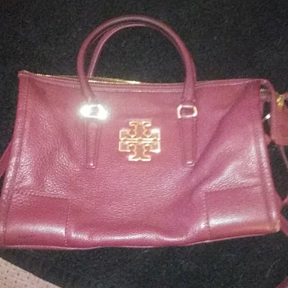 Tory Burch Large Leather Purple Purse